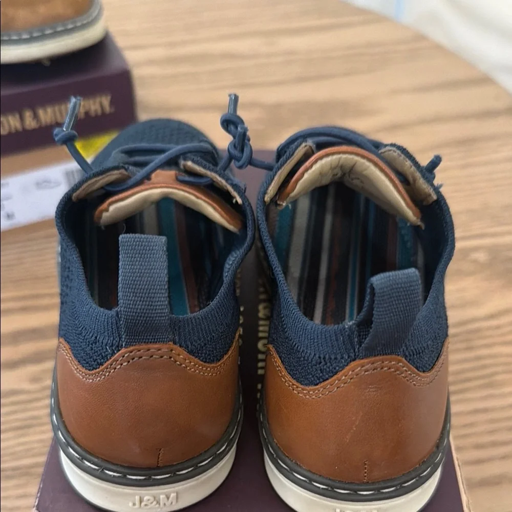 Johnston & Murphy Kids Navy Knit LK McGuffey Casual Sneakers